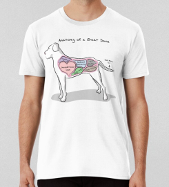 Anatomy Of A Great Dane T-shirt