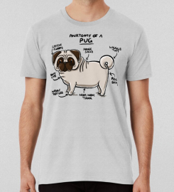 Anatomy Of A Pug T-shirt