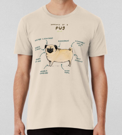 Anatomy Of A Pug T-shirt