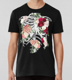 Anatomy Ribcage Rib Cage Roses Bloom Spring T-shirt