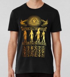 Ancient Egypt Hieroglyphics Pharaoh Pyramids Sacred Symbols T-shirt